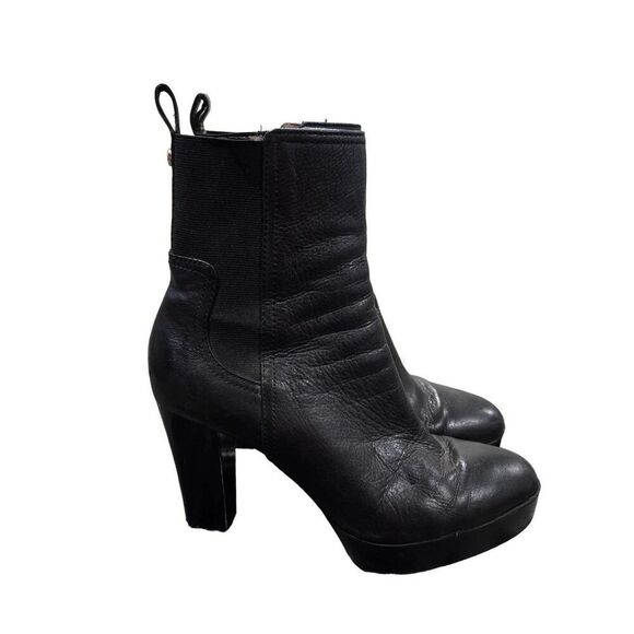 Donald J Pliner Black Milan2 Soft Leather Platform Heel Boots Size 8 - Picture 1 of 7